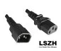 Preview: IEC-kabel C13 naar C14, YP-32/YC-12 LSZH, 1mm², verlenging, VDE, zwart, lengte 1,00m